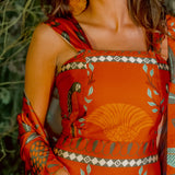 Vestido sedas de la jungla terracota / Bomara Design