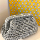 Bolso crochet plateado glitter / Kaus Studio