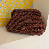 Bolso crochet marrón con brillos / Kaus Studio
