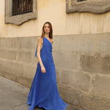 Vestido azul marino largo / Camila Merino