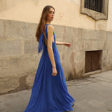 Vestido azul marino largo / Camila Merino