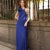 Vestido azul marino tirantes / Camila Merino