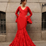 Vestido Flocado Rojo / DHER Collection
