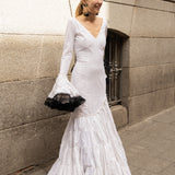 Vestido Blanco y Negro con encaje / DHER Collection
