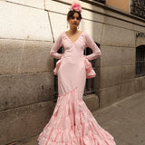 Vestido Flocado Rosa / DHER Collection