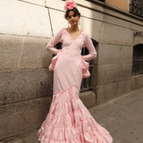 Vestido Flocado Rosa / DHER Collection