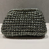Bolso crochet color plateado verdoso / Kaus Studio