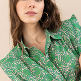 Camisa Marieta Green Flowers / Julise Magon